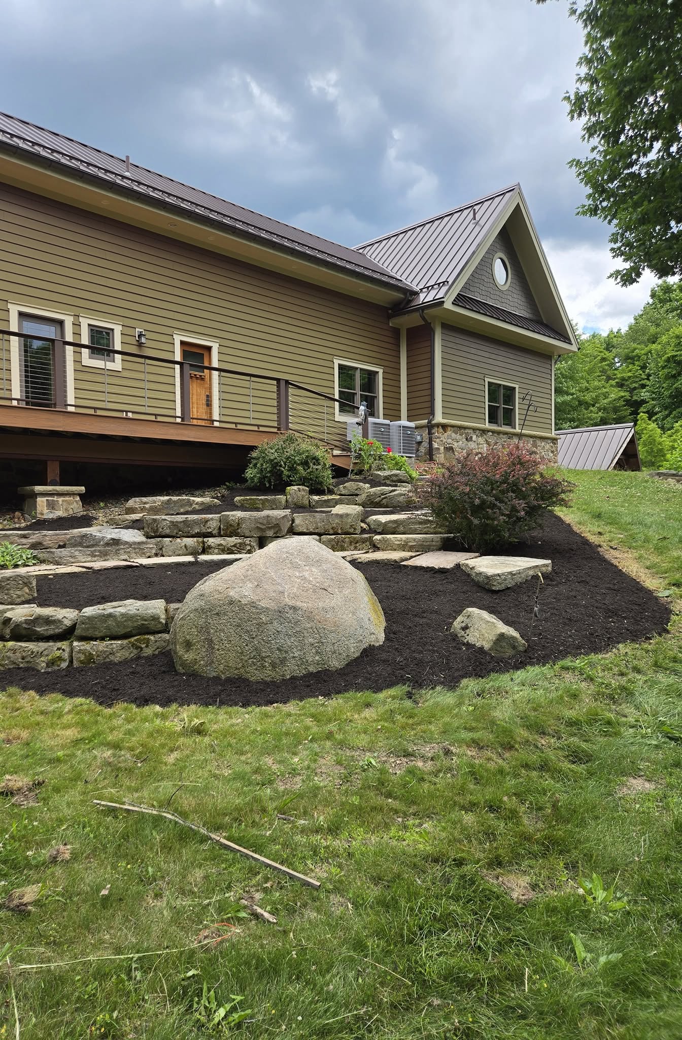 Stone Retaining Wall & Steps